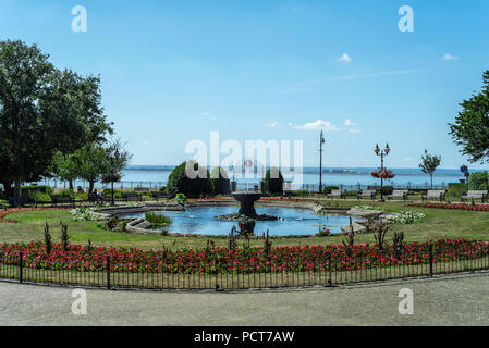 Prittlewell Square, sonnigen Garten am Meer. Stockfoto