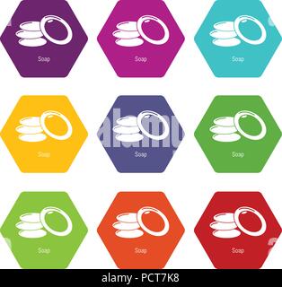 Seife Icons Set9 Vektor Stock Vektor