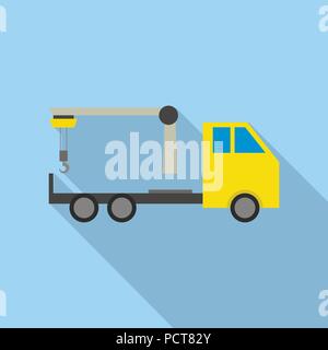 Kran lkw-Symbol, flacher Stil Stock Vektor