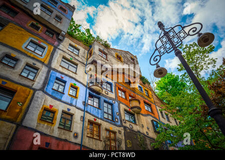Europa, Österreich, Wien, Architektur, Haus, Hundertwasser, Kunst, Künstler, Löwengasse, Kegelgasse, Wien, Österreich, Architektur, Kapital Stockfoto