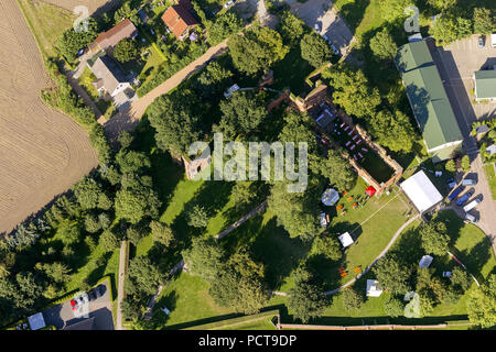 Luftbild, Kloster Eldena Ruinen, Wieck, Greifswald, Greifswalder Bodden, Mecklenburg-Vorpommern, Deutschland, Europa Stockfoto