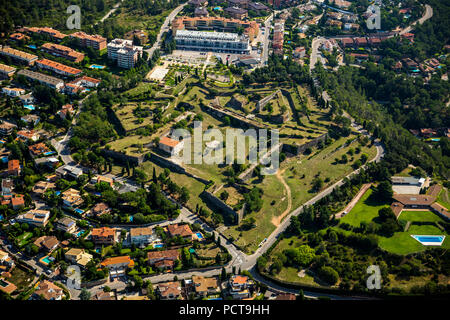 Mittelalterliche Festung Montjuic, Girona, Festung, Girona, Costa Brava, Katalonien, Spanien Stockfoto