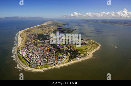 Stadt Norderney, Westinsel (westlicher Teil der Insel), Wattenmeer, Luftbild, Nordsee, Nordsee Insel, Ostfriesische Inseln, Stockfoto