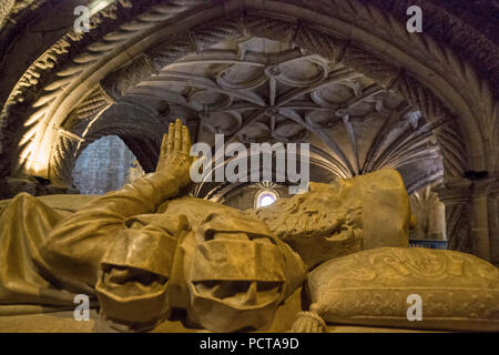 Grab des Entdeckers Vasco da Gama, Hieronymus-kloster, UNESCO-Weltkulturerbe, Lissabon, Lissabon, Portugal, Europa Stockfoto