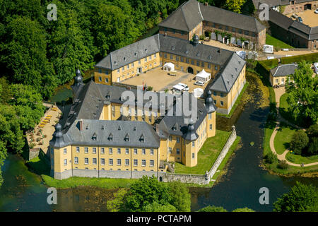 Wasser Schloss von Jüchen, Rheinland, zwei äußeren Baileys, Park, englischen Landschaftsgarten, Joseph zu Salm-Reifferscheidt-Dyck, Landesgartenschau 2002 Stockfoto