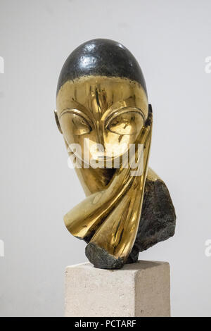 Mlle Pogany Version 1, 1913 Bronze mit schwarze Patina, portrait Skulptur von Constantin Brancusi von Margit Pogany, eine ungarische Künstler studieren in Paris. Stockfoto