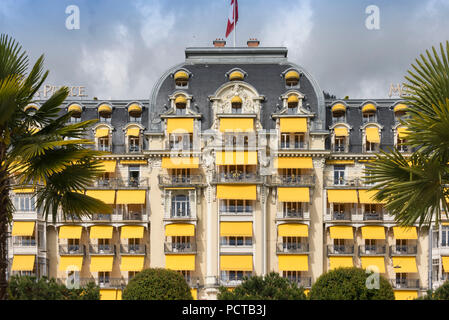 5-Sterne Luxushotel Grandhotel "Montreux Palace", Montreux, Genfer See, Kanton Waadt, West Switzerland, Schweiz Stockfoto