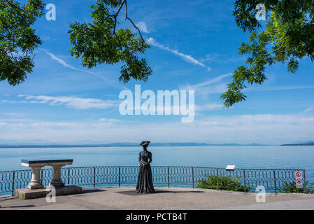 Aussichtsterrasse Esplanade du Mont-Blanc, Neuchâtel, Neuenburger/Lac de Neuchâtel, Kanton Neuenburg, West Switzerland, Schweiz Stockfoto