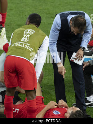 2018 FIFA World Cup Runde 16 Match zwischen Kolumbien und England an der Spartak Stadium in Moskau, Russland Mit: Gareth Southgate, John Steine, Wo: Moskau, Russische Föderation Wann: 03 Aug 2018 Quelle: Anthony Stanley/WENN.com Stockfoto