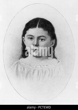 Alice (Freeman) Palmer, 1855-1902; Büste, als Kind, leicht nach links zeigen Stockfoto