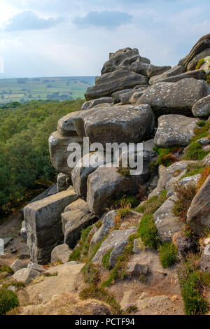 Malerischer Blick auf Brimham Rocks in Yorkshire Dales National Park Stockfoto