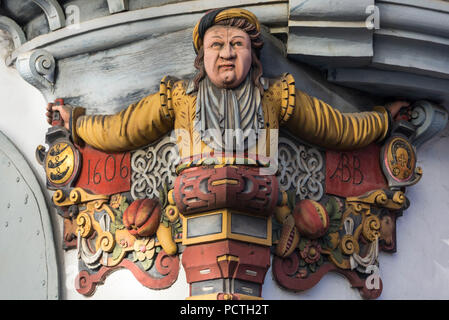 Abbildung Dekoration an der Fassade der Klosterkirche St. Gallus und Otmar, Abbey District, St. Gallen, Kanton St. Gallen, Schweiz Stockfoto