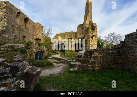 Burgruine Homburg und Naturschutzgebiet Stockfoto