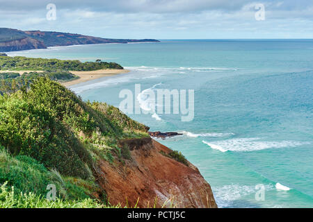 Küstenlandschaft, Anglesey Strand, Feder, Great Ocean Road, Victoria, Australien, Ozeanien Stockfoto