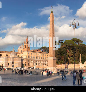 Obelisk, Piazza del Popolo, Rom, Latium, Italien Stockfoto