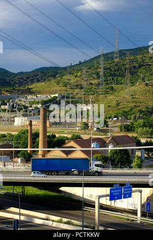 Urbane Landschaft in Santa Coloma de Gramanet, ein Bereich, der das Stadtgebiet von Barcelona der unteren Mittelschicht Residences Stockfoto