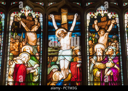 Großbritannien, Schottland, Edinburgh, der Royal Mile, St. Giles' Cathedral, Glasfenster Leben Christi Stockfoto