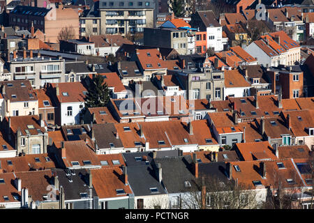 Blick über das Häusermeer der belgischen Hauptstadt Brüssel, Stockfoto