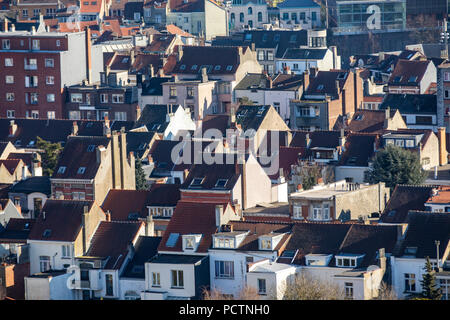 Blick über das Häusermeer der belgischen Hauptstadt Brüssel, Stockfoto