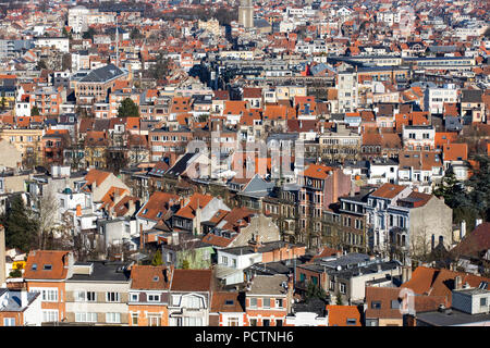 Blick über das Häusermeer der belgischen Hauptstadt Brüssel, Stockfoto