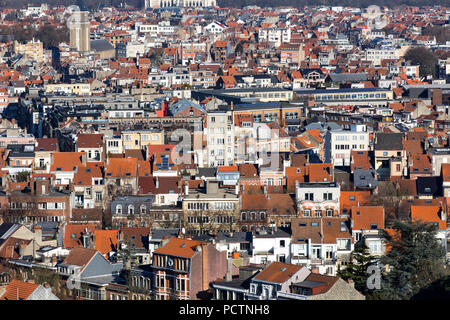 Blick über das Häusermeer der belgischen Hauptstadt Brüssel, Stockfoto