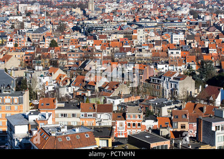 Blick über das Häusermeer der belgischen Hauptstadt Brüssel, Stockfoto