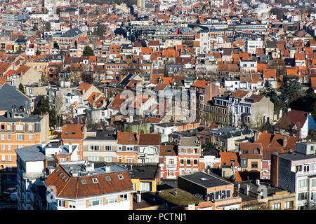 Blick über das Häusermeer der belgischen Hauptstadt Brüssel, Stockfoto