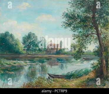 Alfred Sisley Bords du Loing à Fontainebleau 1892. Stockfoto