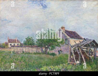 Alfred Sisley, 1885 - Vieille Chaumière aux Sablons. Stockfoto