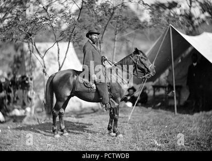 Allan Pinkerton zu Pferd, 1862. Stockfoto