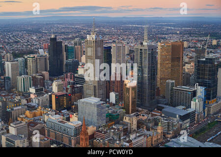 Blick von der Eureka Tower über Melbourne, Victoria, Australien, Ozeanien Stockfoto