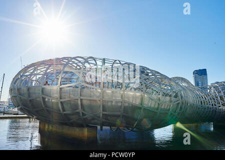 Spider Brücke (Webb stahl Fußgängerbrücke), Docklands, Docklands, Melbourne, Victoria, Australien, Ozeanien Stockfoto