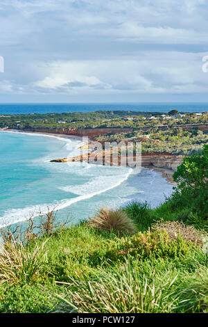 Küstenlandschaft, Anglesey Strand, Feder, Great Ocean Road, Victoria, Australien, Ozeanien Stockfoto