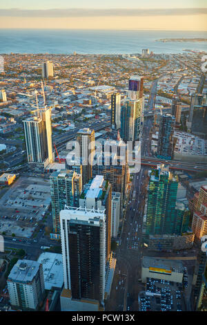 Blick von der Eureka Tower über Melbourne, Victoria, Australien, Ozeanien Stockfoto