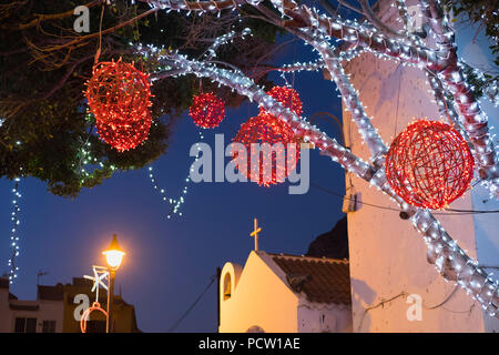 Weihnachtsdekoration in La Playa, Valle Gran Rey, La Gomera, Kanarische Inseln, Kanarische Inseln, Spanien Stockfoto