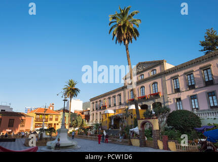 Krippe vor der City Hall, Plaza del Ayuntamiento, La Orotava, Teneriffa, Kanaren, Kanarische Inseln, Spanien Stockfoto