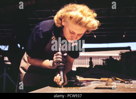 Arbeiten in der Montage und Reparatur Abt. der Naval Air Base, Corpus Christi, Texas - August 1942 Stockfoto