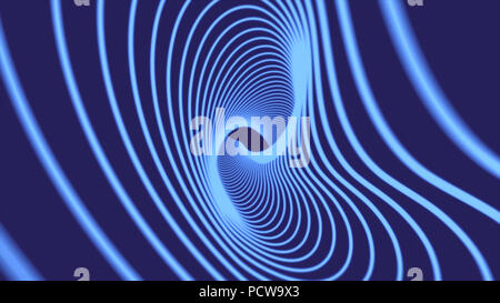 Elegante leuchtenden hellen bunten gebogenen Spirale Linien Spinning optische Illusion animierten Hintergrund, Schwarz und Weiß. Nahtlose Loop. Animierte Nahtloses Looping Abstrakte Bewegung Hintergrund Stockfoto
