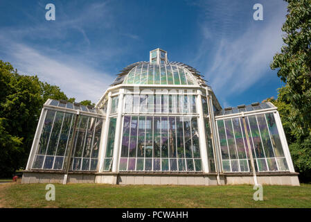 Die Conservatorglass housey und Botanischen Garten Gewächshaus für Pflanzen aus gemäßigten Klimazonen, Genf, Genf, Schweiz Stockfoto