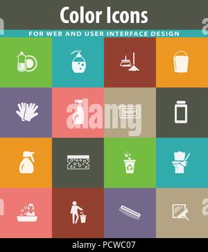 Reinigung Firma Icon Set Stock Vektor