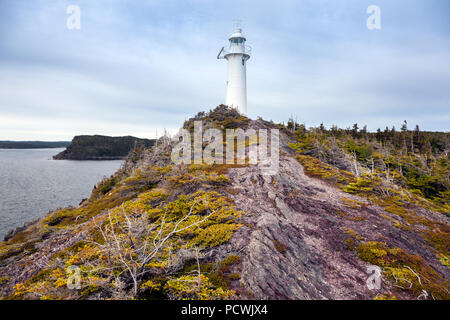 King Cove Head Lighthouse. Neufundland und Labrador, Kanada. Stockfoto