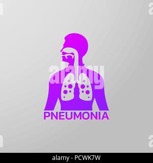Lungenentzündung Icon Design, infografik Gesundheit, medizinische Infografik. Vector Illustration Stock Vektor