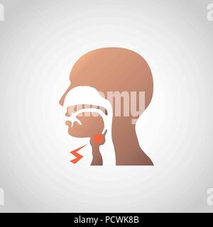 Geschwollene Lymphknoten im Hals Icon Design. Vector Illustration Stock Vektor