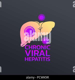 Chronische virale Hepatitis Leberzirrhose Icon Design, infografik Gesundheit, medizinische Infografik. Vector Illustration Stock Vektor