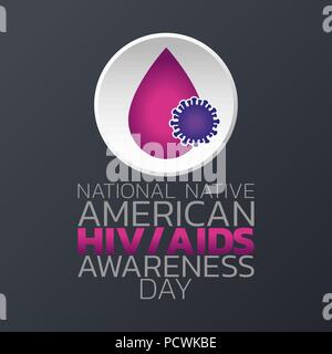 Nationale Native American HIV AIDS Bewußtsein Tag Icon Design, infografik Gesundheit, medizinische Infografik. Vector Illustration Stock Vektor