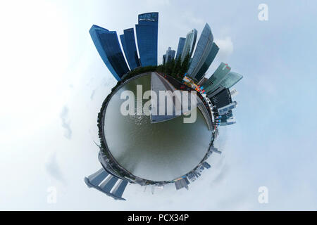 Full Circle Panorama: ArtScience Museum, Marina Bay Sands, Singapur. Stockfoto