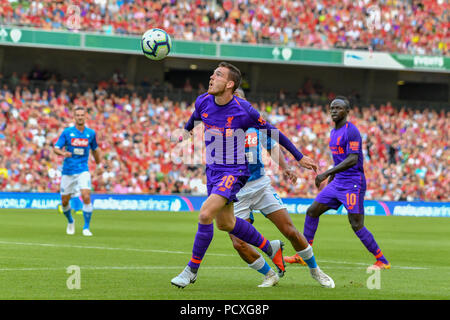 Dublin, Irland. 4 Aug, 2018. Andy Robertson in Aktion während der Liverpool vs SSC Napoli vor Saisonbeginn freundlich im Aviva Stadium. Credit: Ben Ryan/SOPA Images/ZUMA Draht/Alamy leben Nachrichten Stockfoto