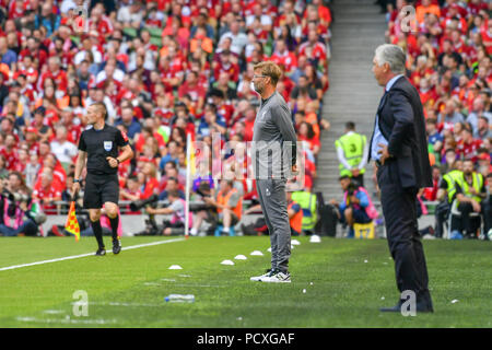 Dublin, Irland. 4 Aug, 2018. Jürgen Klopp (M) während der Liverpool vs SSC Napoli vor Saisonbeginn freundlich im Aviva Stadium gesehen. Credit: Ben Ryan/SOPA Images/ZUMA Draht/Alamy leben Nachrichten Stockfoto