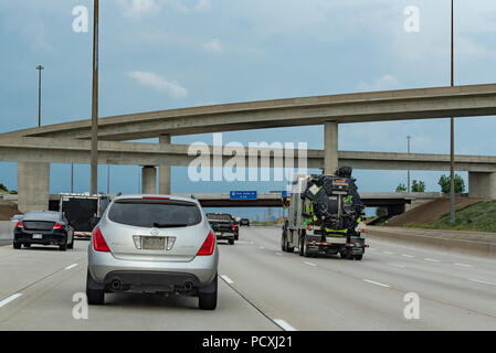 Ontario, Kanada. Highway 407 ETR eastbound am nordwestlichen Rand von Toronto. Stockfoto