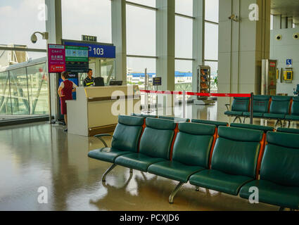 Chengdu, China - 21.August 2016. Der internationale Flughafen Chengdu Shuangliu (CTU). Der Flughafen 42,2 Millionen Passagiere im Jahr 2015. Stockfoto